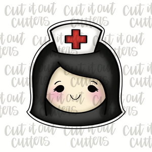 Nurse with Straight Hair Cookie Cutter