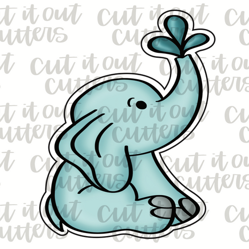 Chonky Spraying Elephant Cookie Cutter