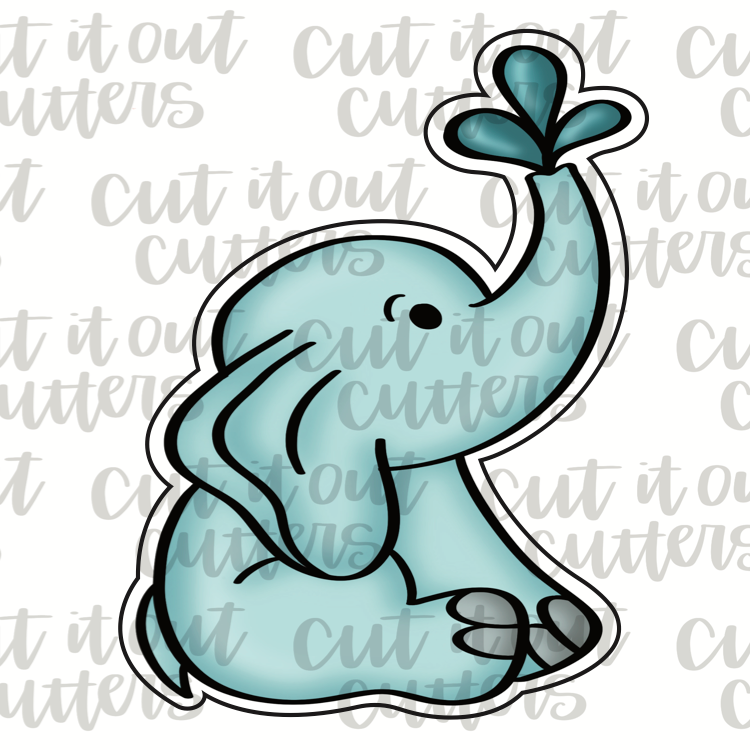 Chonky Spraying Elephant Cookie Cutter