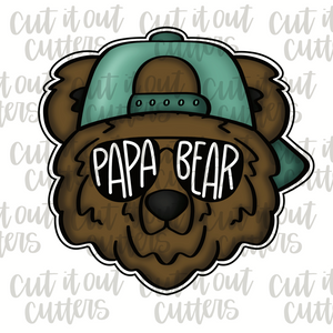 Papa Bear Head Cookie Cutter