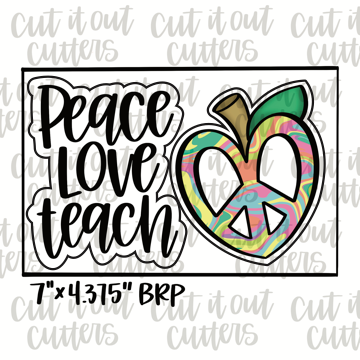 Peace Love Teach & Peace Apple Cookie Cutter Set