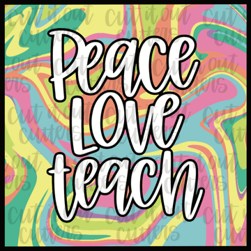 Peace Love Teach Swirl - 2