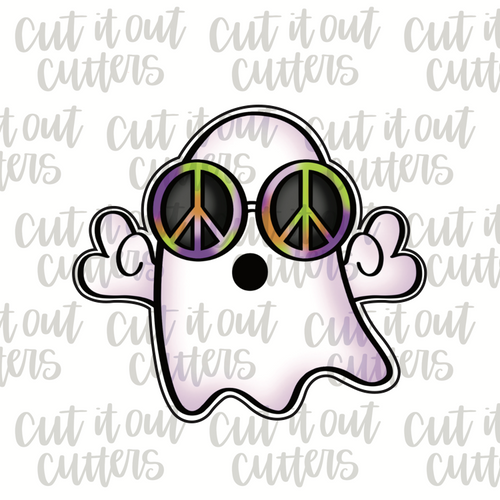 Peace Out Ghost Cookie Cutter