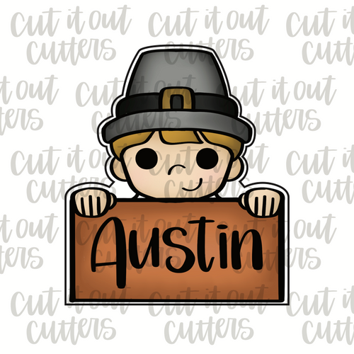 Pilgrim Boy Plaque Cookie Cutter