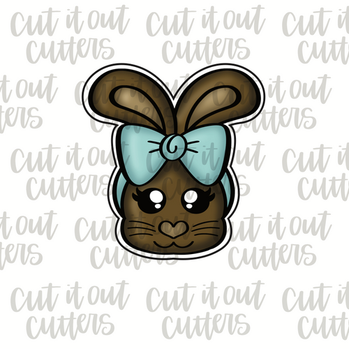 Pinup Bunny Head Cookie Cutter