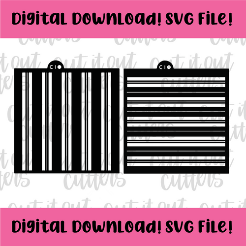 DIGITAL DOWNLOAD SVG File for Plaid - 2PC Stencil