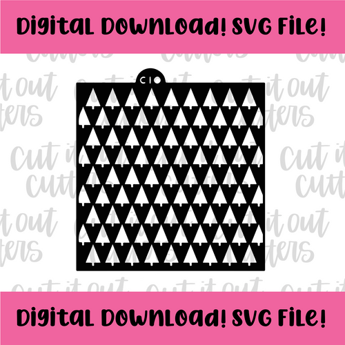 DIGITAL DOWNLOAD SVG File for Pointed Trees - Rows Stencil