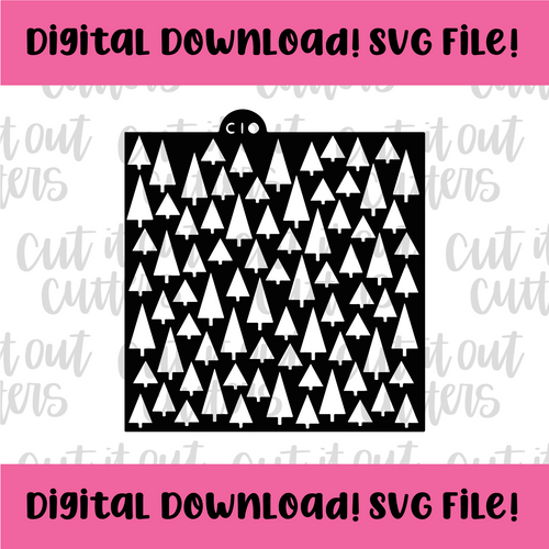 DIGITAL DOWNLOAD SVG File for Pointed Trees - Scattered Stencil