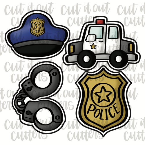 Police Officer Cookie Cutter Set