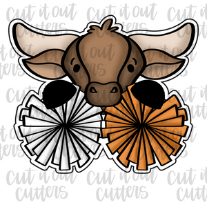 Pom Pom Longhorn Cookie Cutter