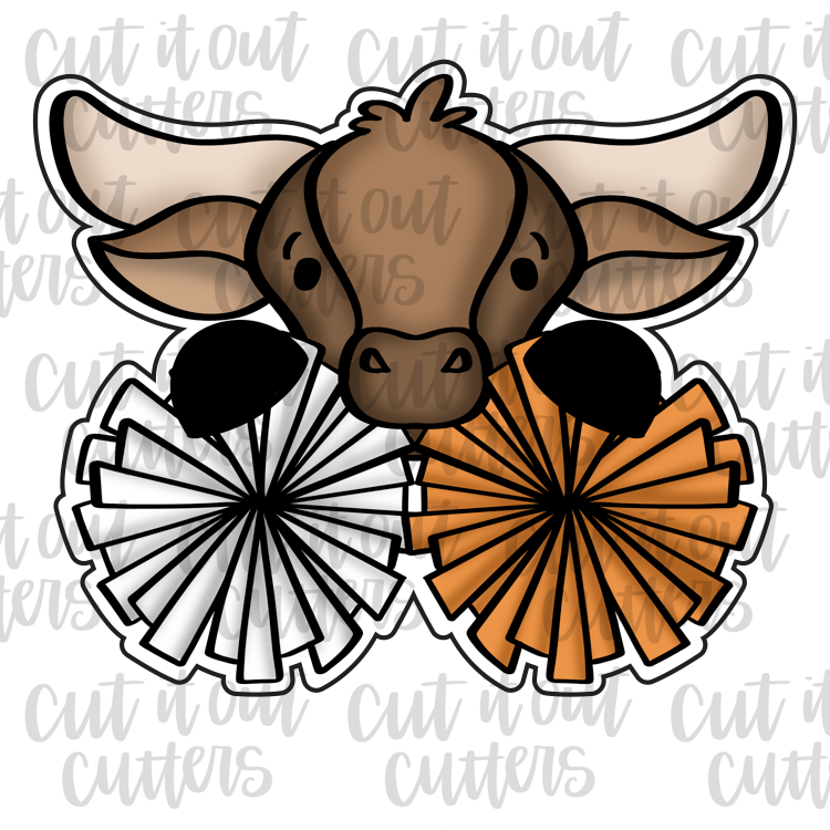 Pom Pom Longhorn Cookie Cutter