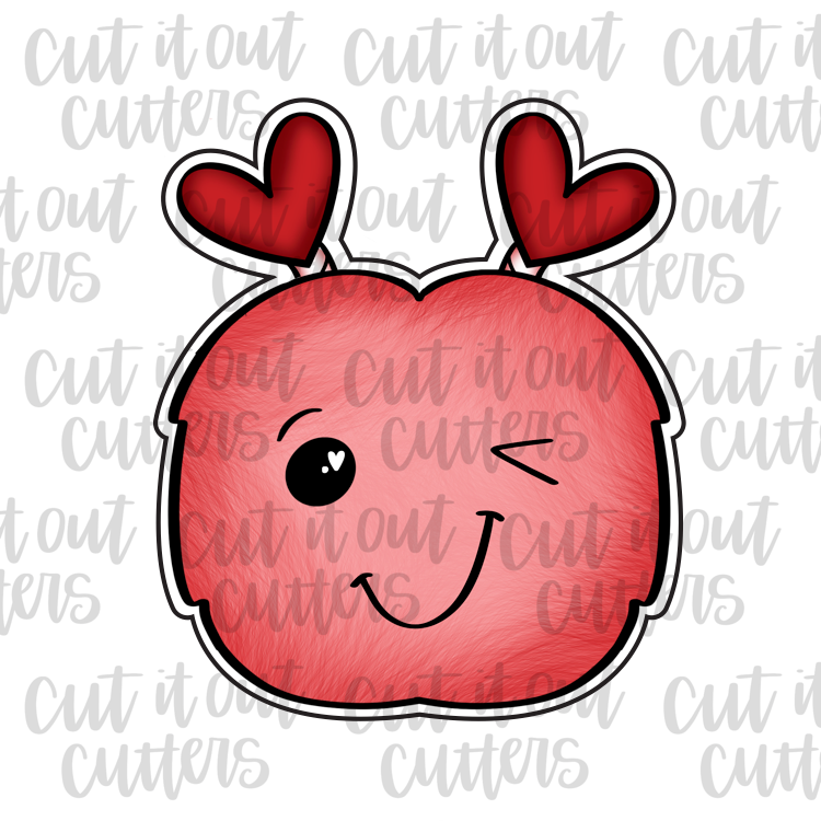 Poofie with Hearts Cookie Cutter