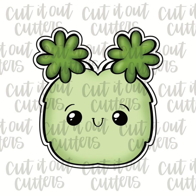 Poofie with Shamrocks Cookie Cutter