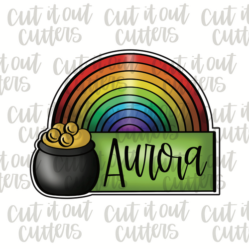 Pot of Gold and Rainbow Plaque Cookie Cutter