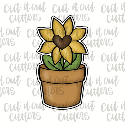 Potted Sunflower Cookie Cutter