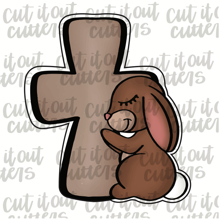 Praying Bunny & Cross Cookie Cutter