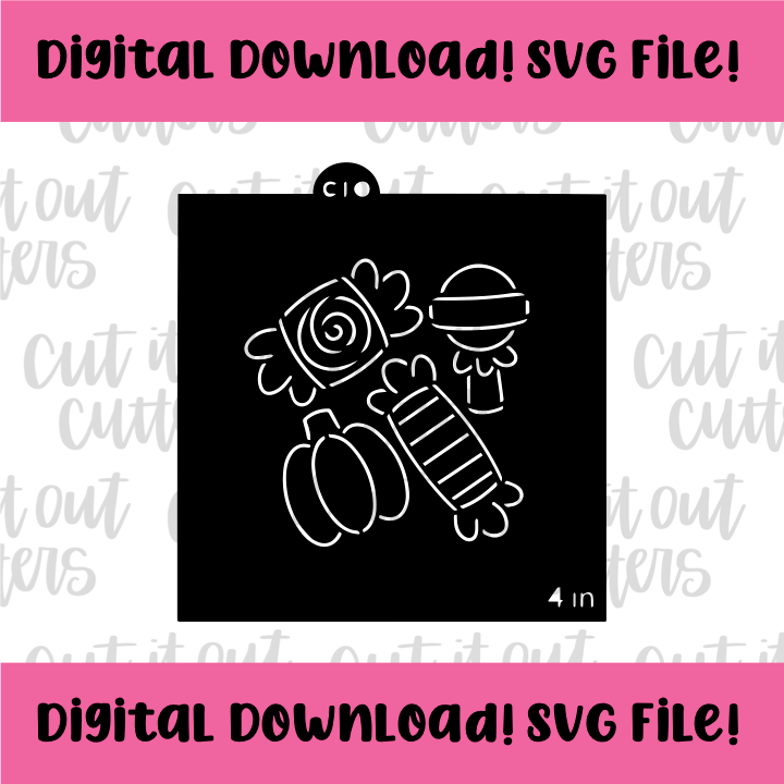 DIGITAL DOWNLOAD SVG File for PYO Halloween Candy Stencil