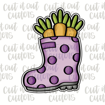 Rain Boots with Carrots Cookie Cutter