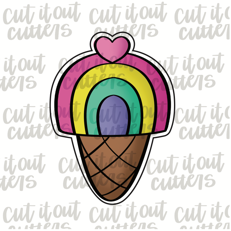 Rainbow Cone Cookie Cutter
