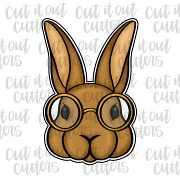 Real Rabbit with Glasses Cookie Cutter