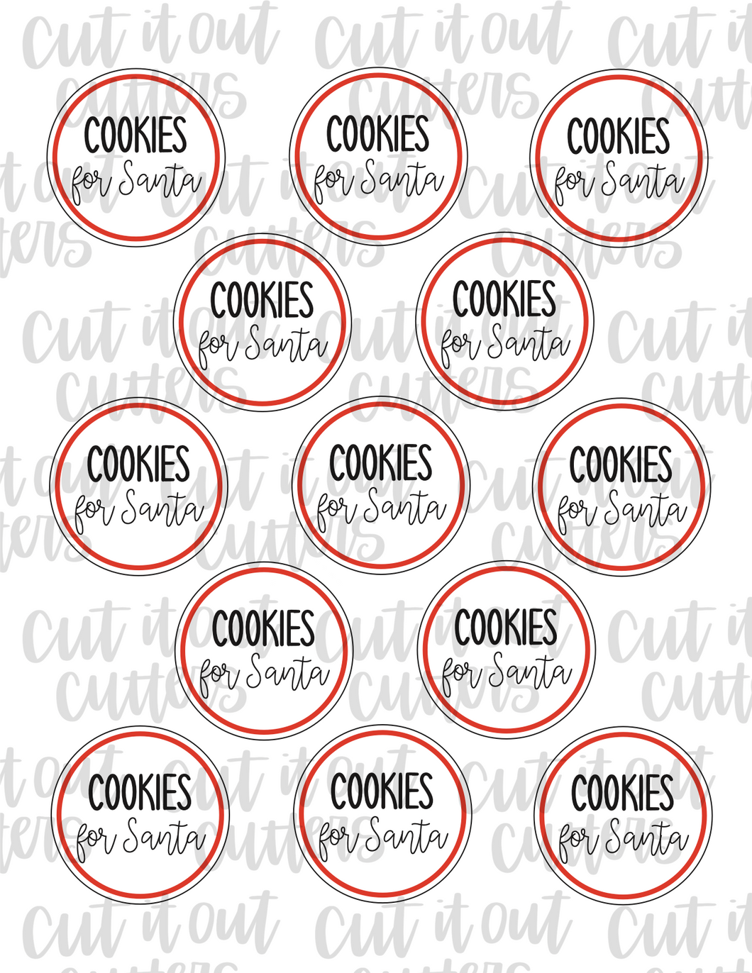 Red Circle Cookies For Santa - 2