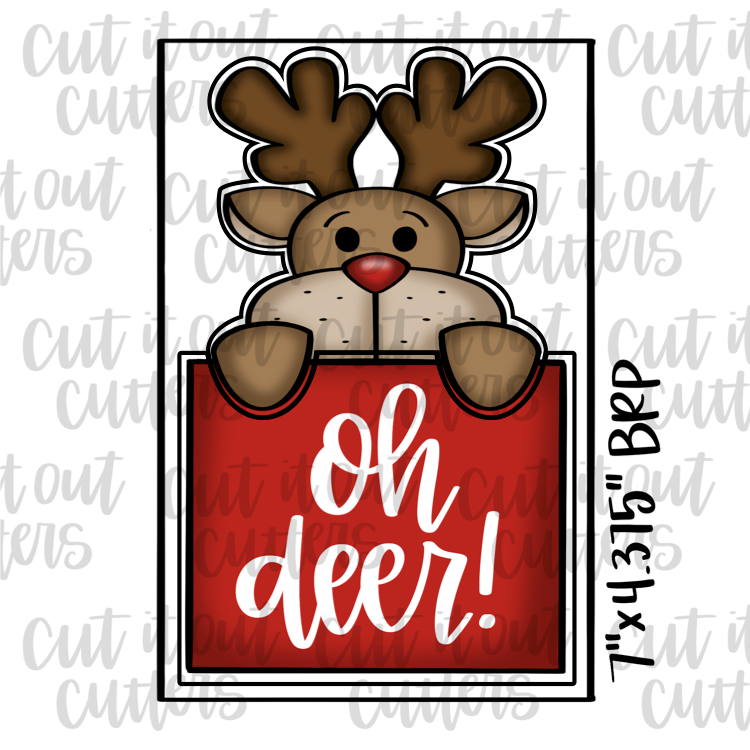 2 Piece Plaque - Reindeer - Cookie Cutter Set