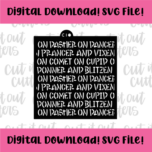DIGITAL DOWNLOAD SVG File for Reindeer Names Stencil