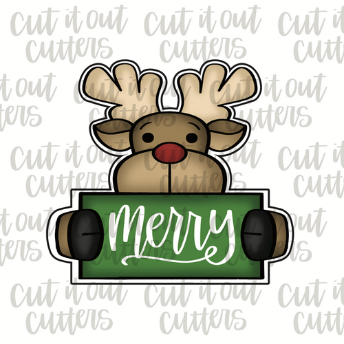 Reindeer Plaque 2021 Cookie Cutter
