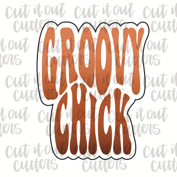 Retro Groovy Chick Cookie Cutter