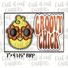 Load image into Gallery viewer, Retro Groovy Chick Cookie Cutter Set