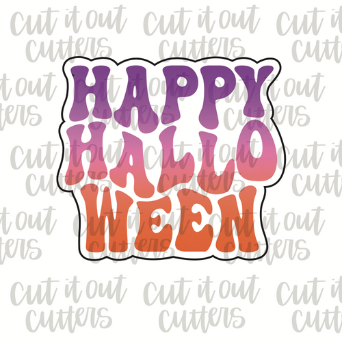 Retro Happy Halloween Cookie Cutter