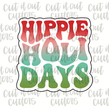 Retro Hippie Holidays Cookie Cutter