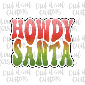 Retro Howdy Santa Cookie Cutter