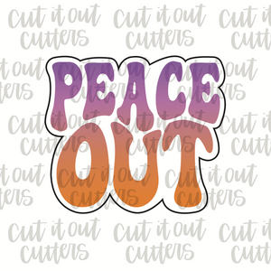 Retro Peace Out Cookie Cutter