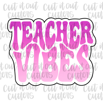 Retro Teacher Vibes Cookie Cutter