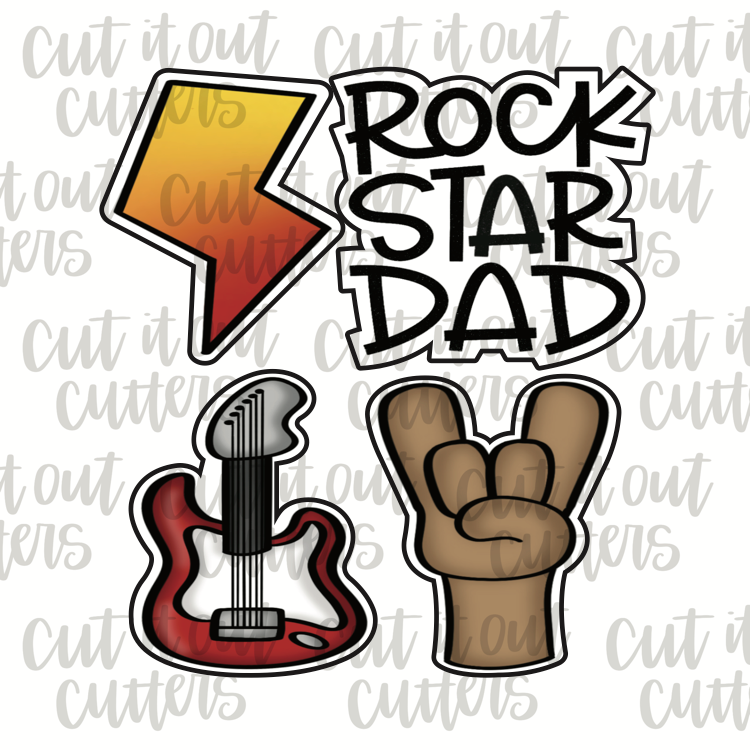 Rockstar Dad Minis Cookie Cutter Set