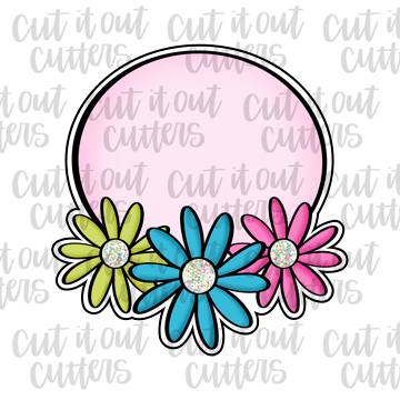 Round Daisy Plaque Cookie Cutter