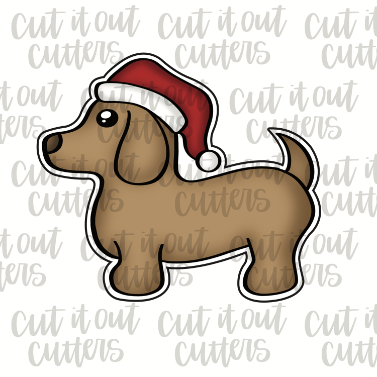 Santa Bullseye Dog Cookie Cutter - KaleidaCuts