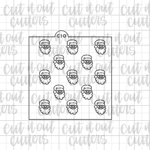 Santa Jammies Cookie Stencil