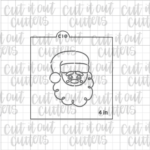 Fluffy Santa Face Cookie Stencil