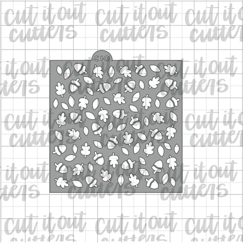 Scattered Leaves Cookie Stencil