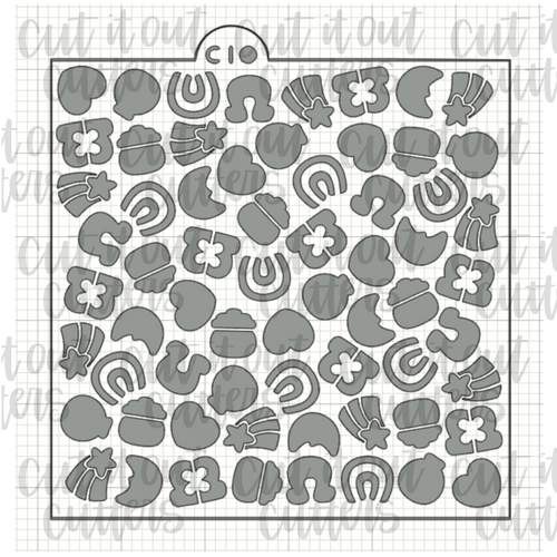 Scattered Charms Cookie Stencil