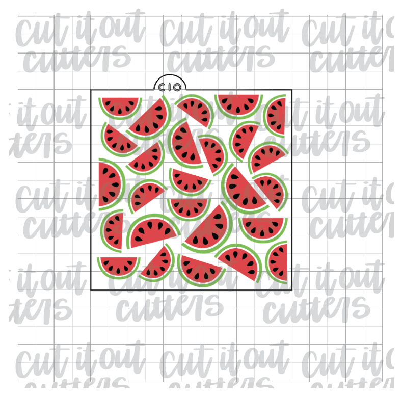 3 Piece Scattered Watermelons Cookie Stencil