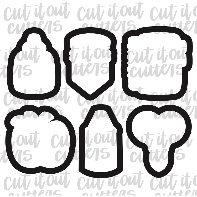 School Supplies Cookie Cutter Set Cut It Out Cutters