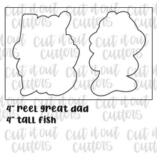 Load image into Gallery viewer, Reel Great Dad and Fish Cookie Cutter Set