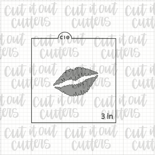 Single Lipstick Kiss Cookie Stencil