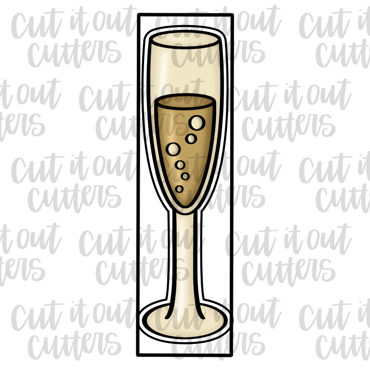 Skinny Champagne Flute Cookie Cutter