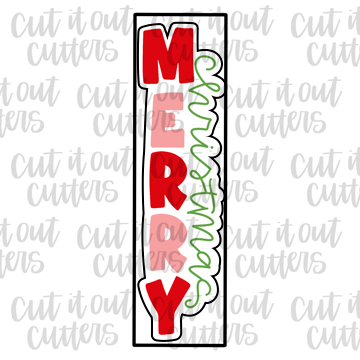 Skinny Merry Christmas Cookie Cutter