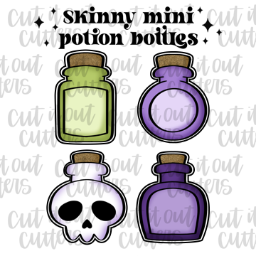 Skinny Mini Potion Bottles Cookie Cutter Set