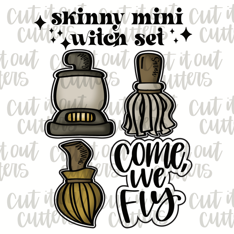 Skinny Mini Witch Cookie Cutter Set